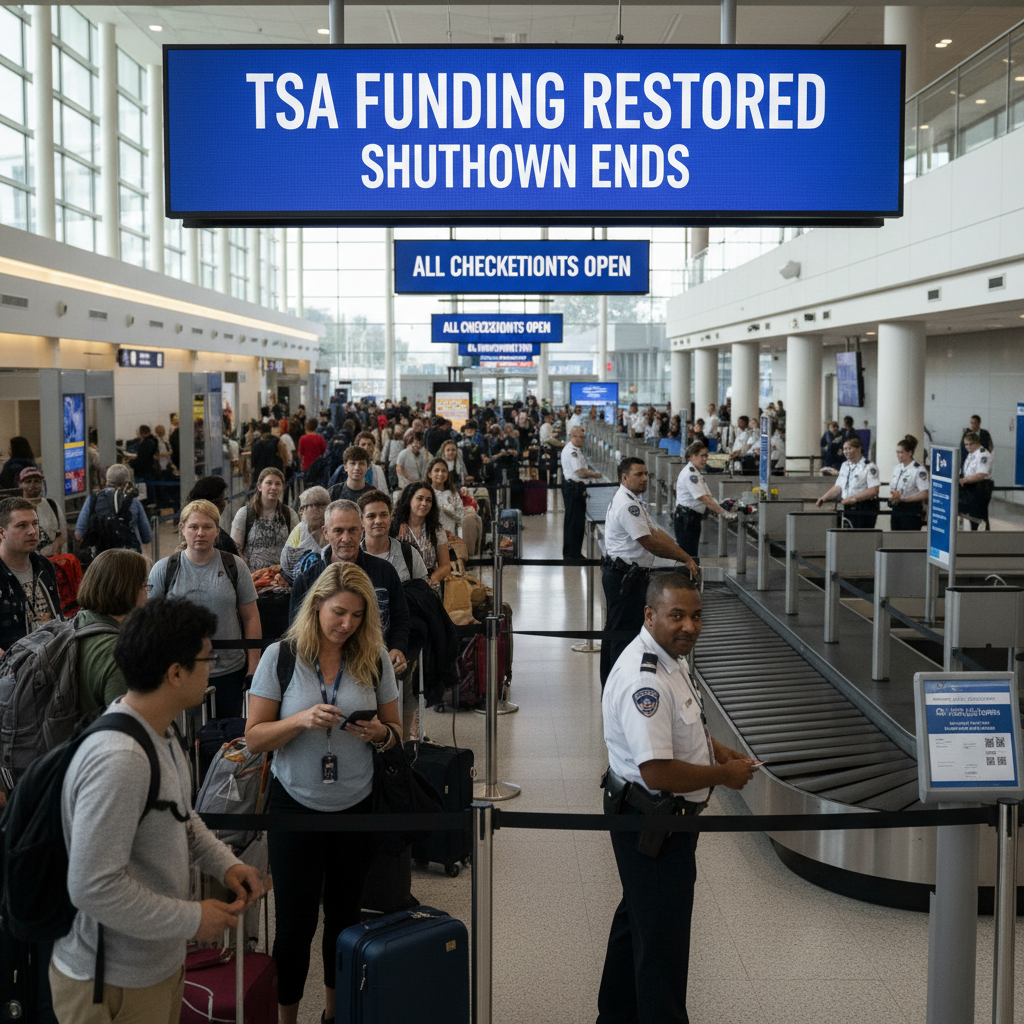 TSA Funding Restored as Partial Government Shutdown Ends